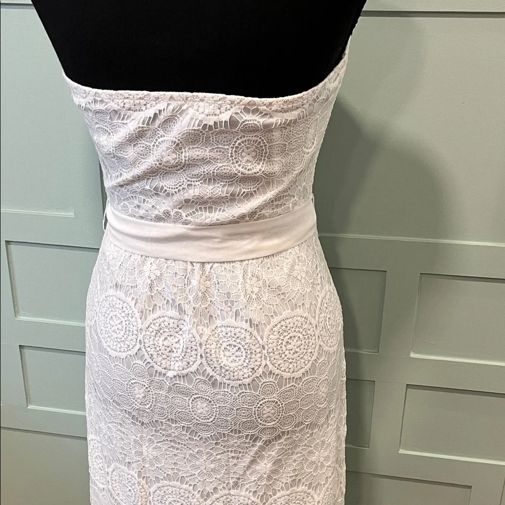 White Lace Strapless Dress - Picture 7 of 7